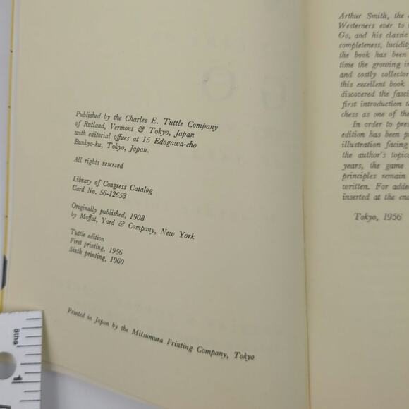 The Game of Go Arthur Smith Classic (1908) 6th ED 1960 Paperback Japan VTG Book - Picture 5 of 5